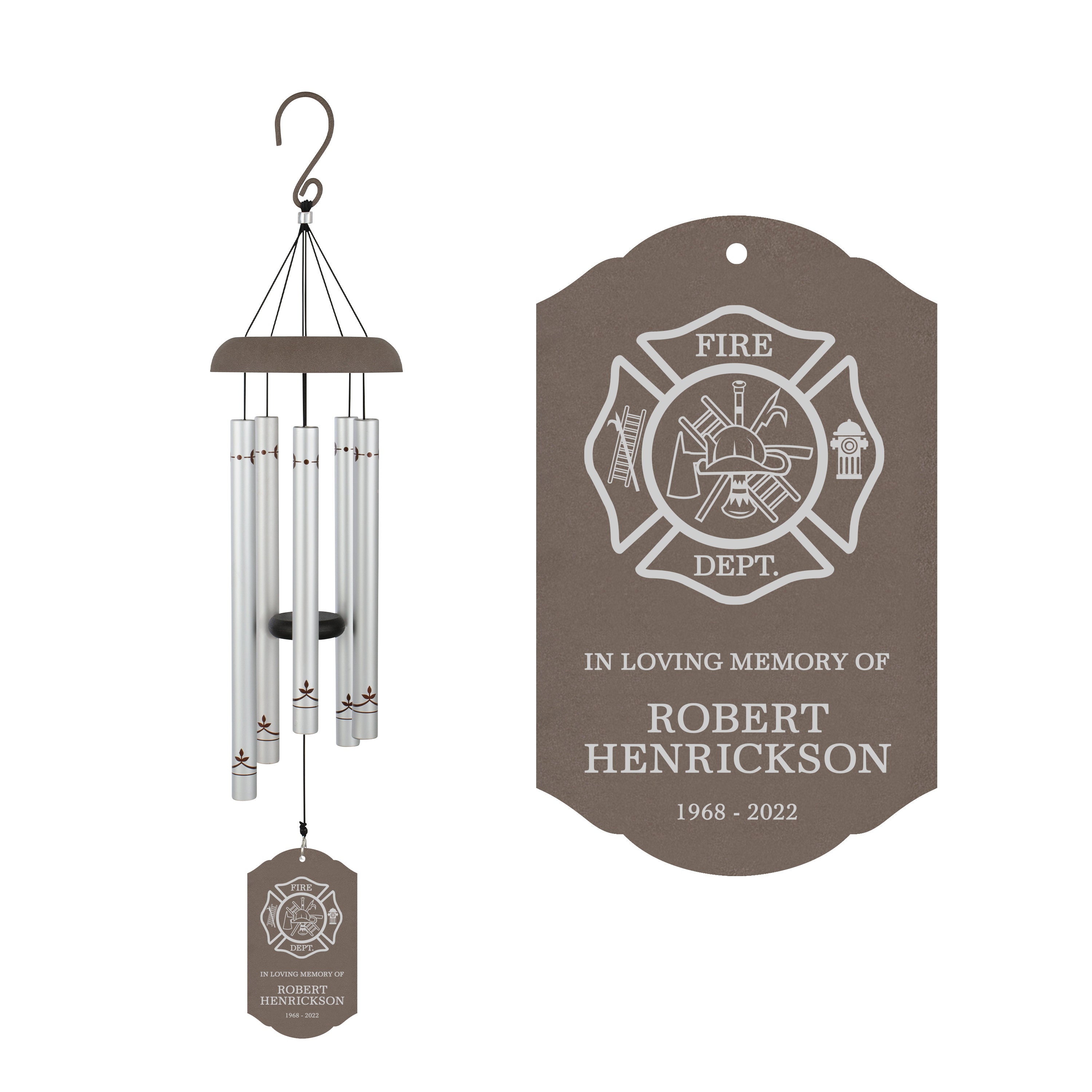 Firefighter Memorial Wind Chime | Firefighter Sympathy Gift | Fireman Memorial Gift | Fallen Firefighter Remembrance | Fire Dept Memorial