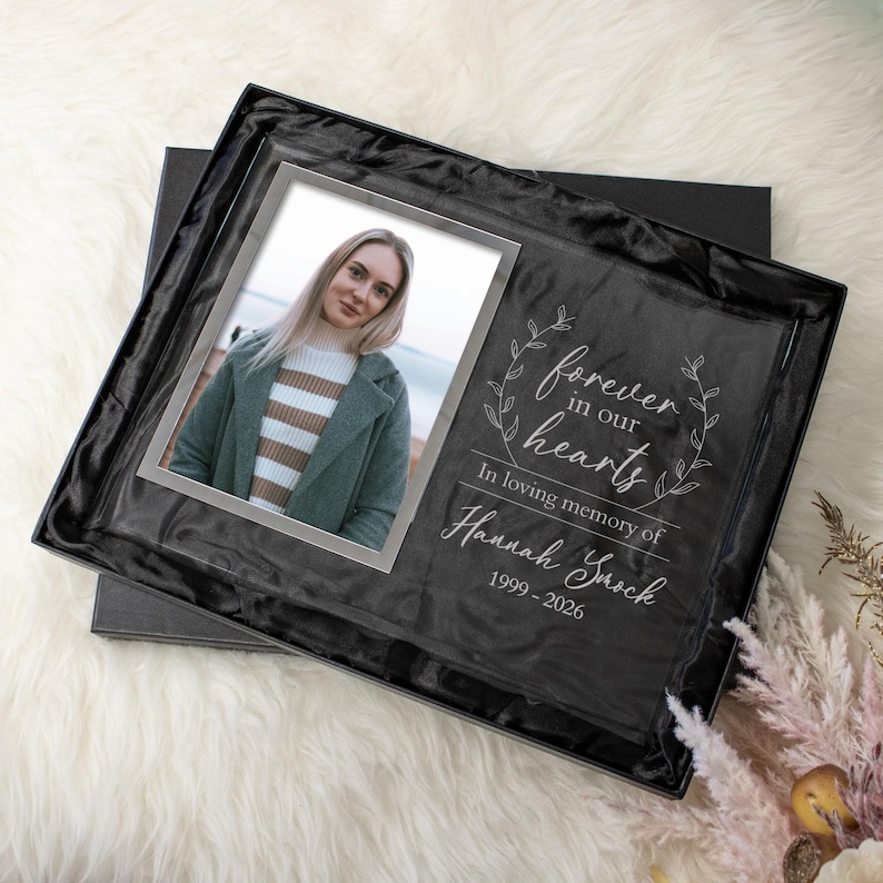 Personalized Memorial Picture Frame | In Memory Of Picture Frame | Forever in Our Hearts Frame | Custom Sympathy Gift | Bereavement Gift Bild 2