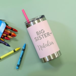 Personalized Big Sister Cup | Big Sister Stainless Kids Tumbler | Big Sister Sippy Cup | Promoted to Big Sister | Toddler Big Sister Gift