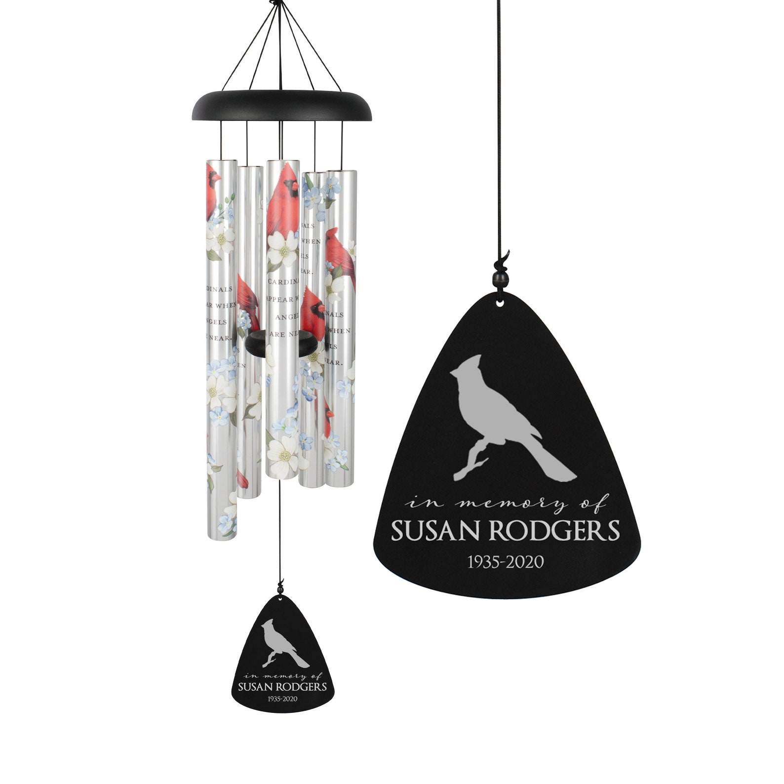 Cardinal Memorial Wind Chime Personalized Cardinal Wind Etsy