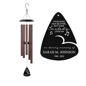 Your Song May Be Over Your Melody Lives On Wind Chime | Personalized Memorial Wind Chime | In Memory Gifts | Musical Remembrance Gift Idea