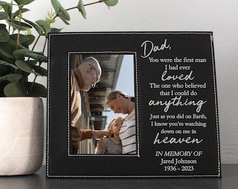 Dad Memorial Picture Frame | Custom Father Memorial Picture Frame | Dad Tribute Picture Frame | Loss of Father Sympathy Condolence Gift