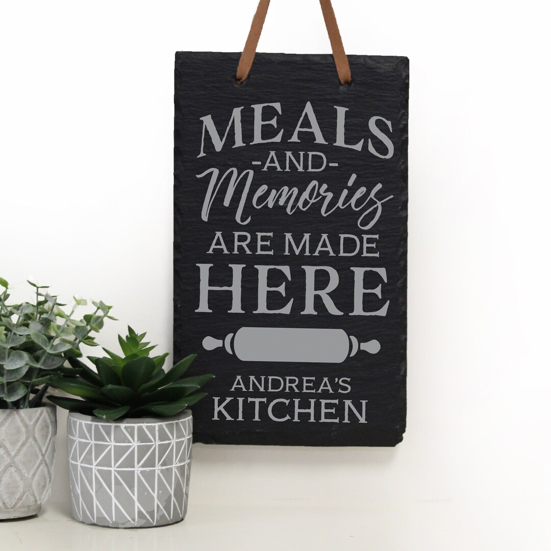 Meals and Memories Made Here Sign Personalized Mom's Kitchen Sign