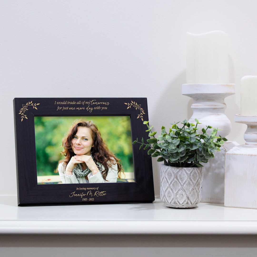 Personalized Memorial Picture Frame Trade My Tomorrows for One More Day With You Engraved