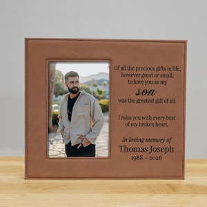 Son Memorial Picture Frame | Personalized Son Sympathy Gift | Son Rememberance Picture Frame | Gift for Loss of Son | Son Passed Away Gift