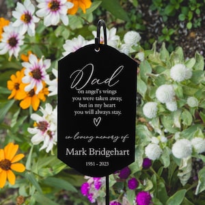Dad Memorial Garden Stake | Loss of Father Gift | In Memory of Dad Garden Decor | Dad Sympathy Gift | Father Remembrance Grave Decoration