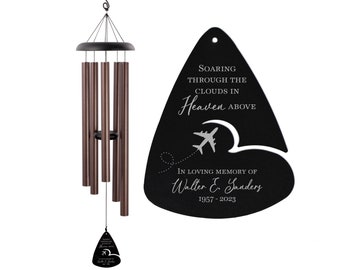 Airplane Memorial Wind Chime | Airplane Memorial Gift | Airplane Pilot Sympathy Gift | Airplane Remembrance Gift | In Memory Of Wind Chime