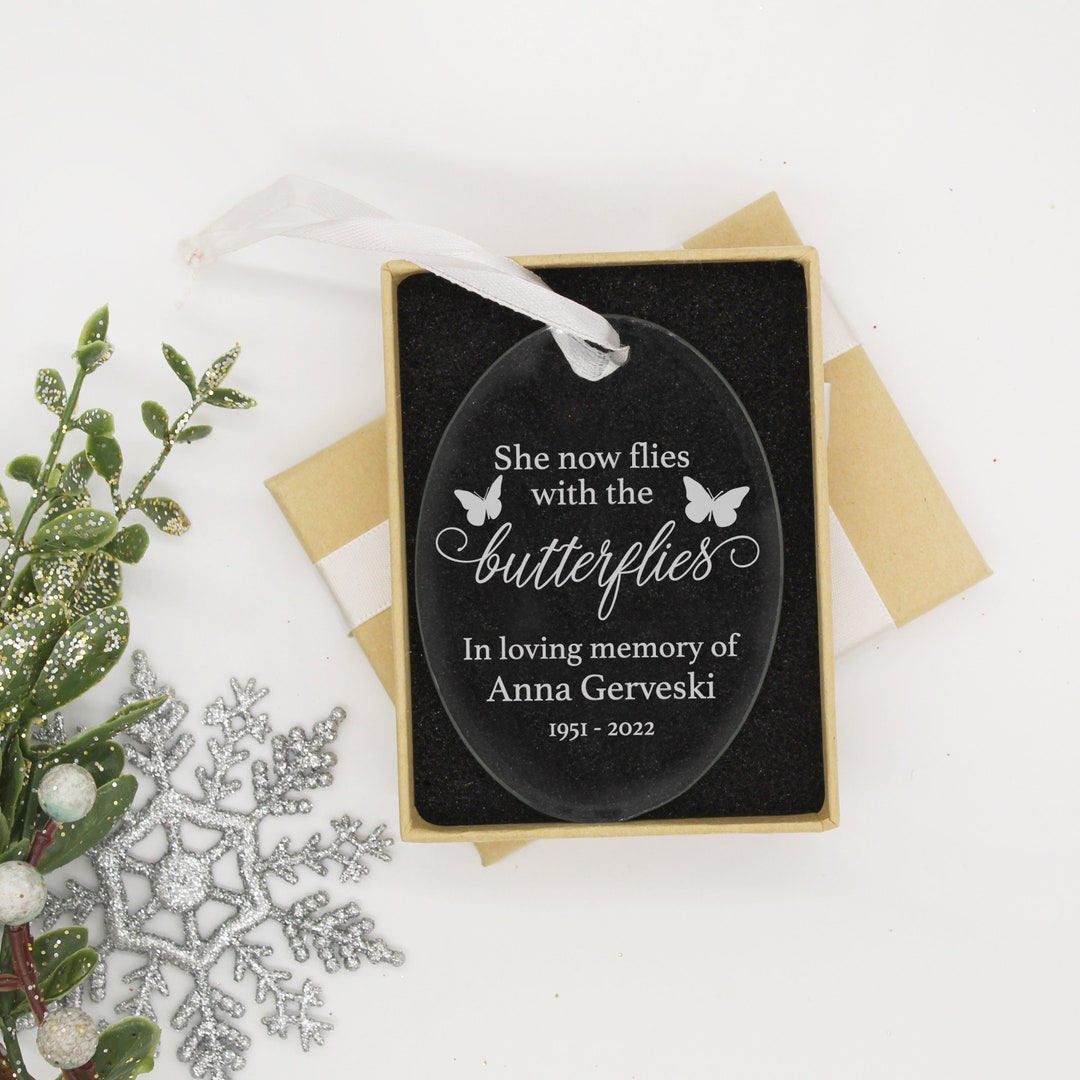 Butterfly Memorial Ornament Flies With Butterflies Memorial Mom