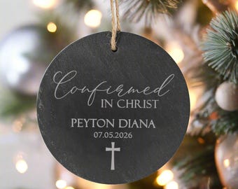 Ornement de confirmation | Cadeau de confirmation personnalisé pour fille ou garçon | Ornement Confirmé en Christ | Cadeaux de confirmation religieuse