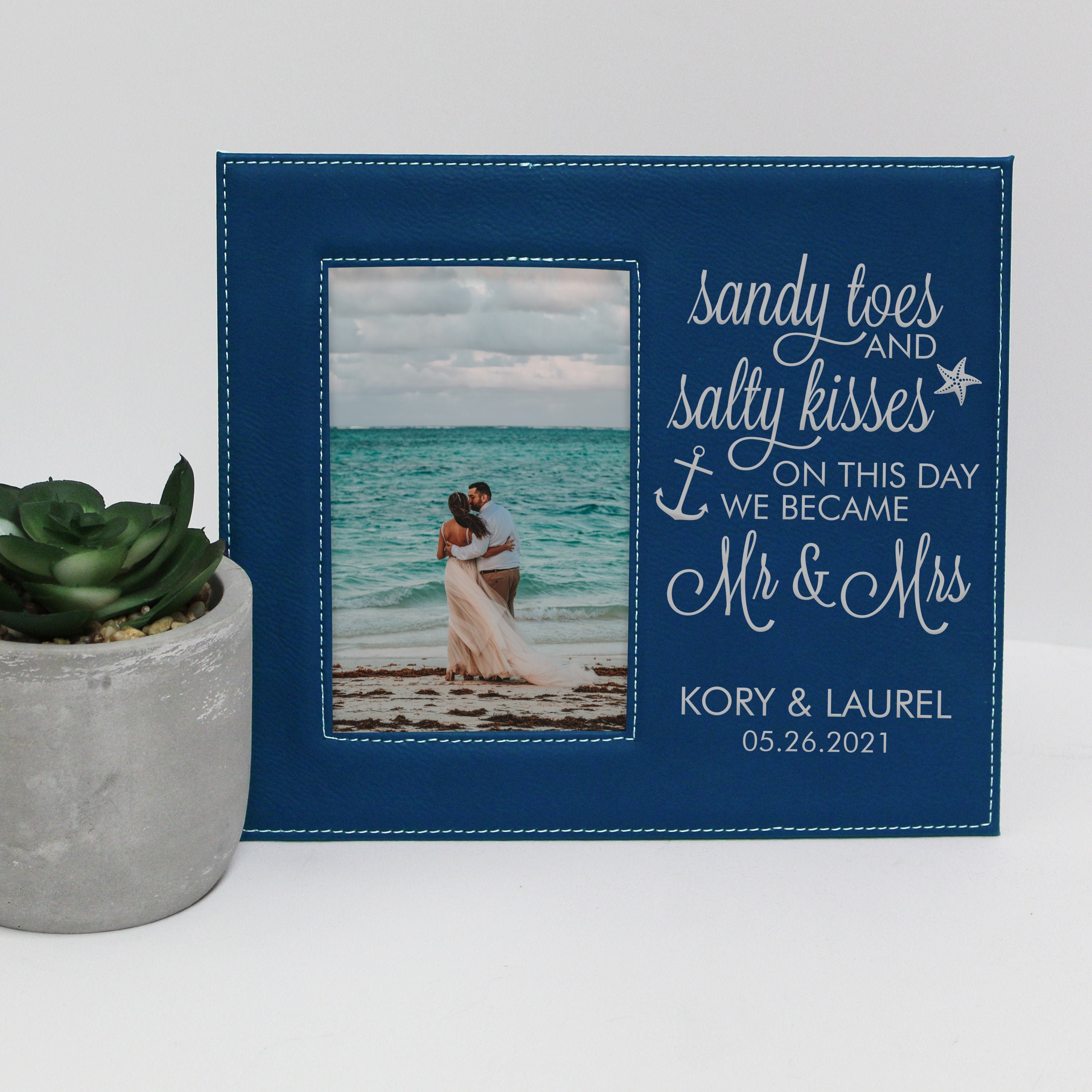 Beach Wedding Picture Frame Personalized Beach Wedding Frame Etsy