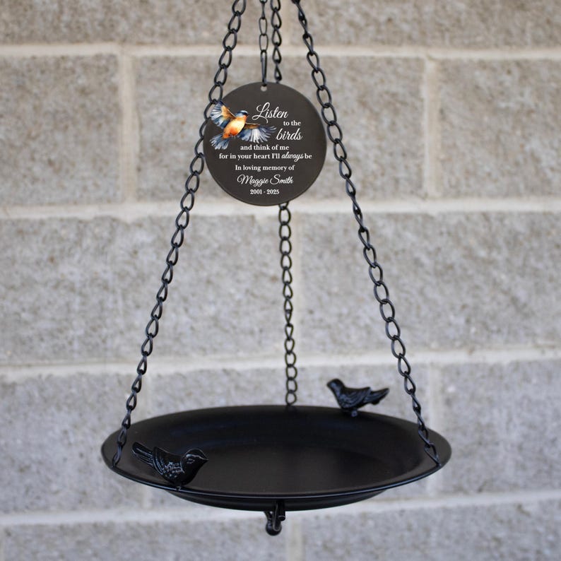 Memorial Bird Rip Memorial Bird Bath | Garden Remembrance Gifts | Bird Lover Sympathy ...