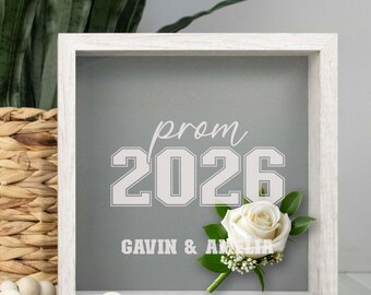 Personalized Prom 2026 Shadow Box | Dance Keepsake Picture Frame | Senior Prom Gift | Custom Graduation Memory Box Gift