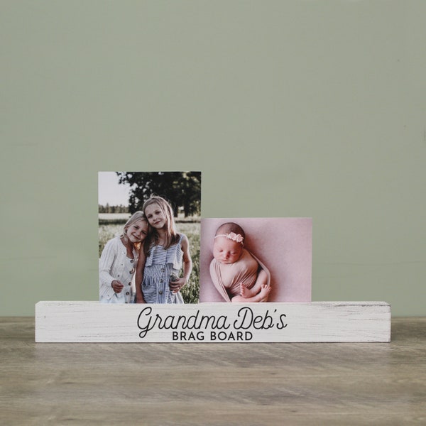 Grandma's Brag Board | Personalized Grandchildren Photo Display | Grandkids Picture Frame | Photo Gift for Grandma | Grandma Christmas Gift