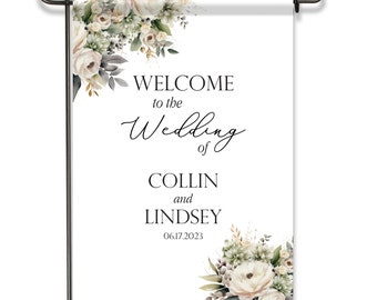 Wedding Welcome Flag | Personalized Welcome to Wedding Yard Flag | Custom Wedding Welcome Sign | Outdoor Wedding Decor | Wedding Venue Decor