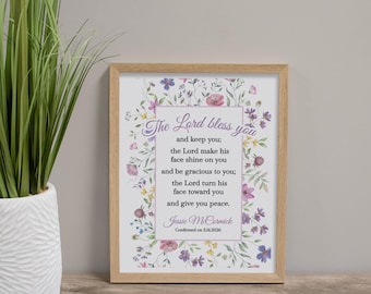 de confirmation que le Seigneur vous bénisse et vous garde pour fille | murale chrétienne verset biblique | Souvenir de baptême de garçon | Cadeau religieux pour enfant