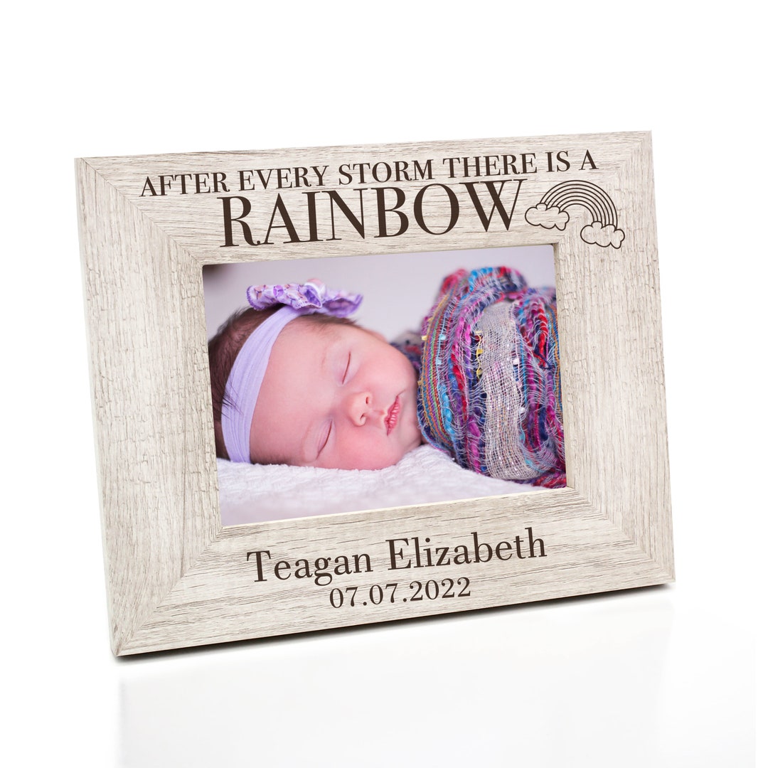 Rainbow Baby Picture Frame Personalized Rainbow Baby Picture Etsy