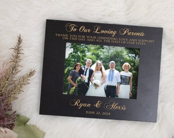 Parents Wedding Picture Frame Personalized | Parents of the Bride Picture Frame | Grooms Parents Gift | Custom Wedding Picture Frame Parents