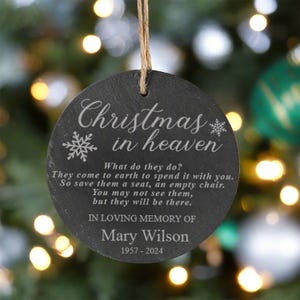Memorial Ornament Personalized | Christmas in Heaven Ornament | Remembrance Ornament | Sympathy Christmas Ornament