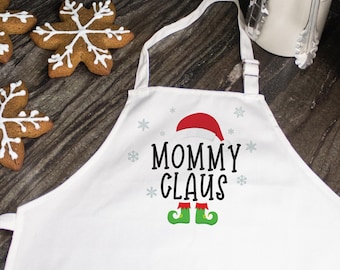 Personalized Christmas Apron, Custom Claus Apron, Christmas Baking Apron, Holiday Kitchen Gift, Personalized Christmas Gift, Gifts For Her