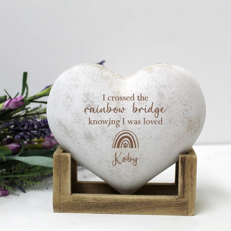 Crossed the Rainbow Bridge Memorial Plaque | Pet Memorial Gift | Rainbow Bridge Pet Remembrance Gift | Cat Memorial Gift | Pet Loss Gift image 4