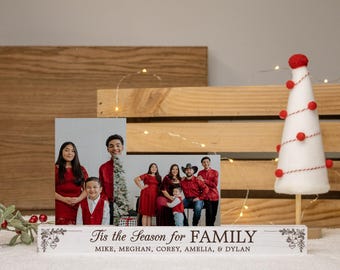 Tis the Season for Family Christmas Photo Display | Customized Gift for Grandma | Personalized Holiday Children Picture Frame | Xmas Decor