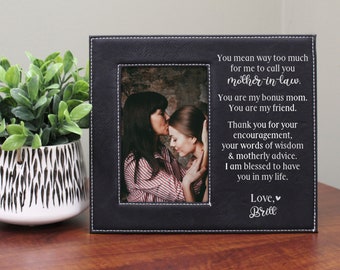 Mother In Law Picture Frame | Personalized Mothers Day Mother In Law Picture Frame from Daughter | Custom Mother In Law Gift for Wedding Day