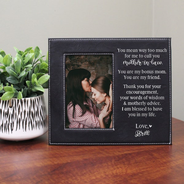Mother In Law Picture Frame | Personalized Mothers Day Mother In Law Picture Frame from Daughter | Custom Mother In Law Gift for Wedding Day