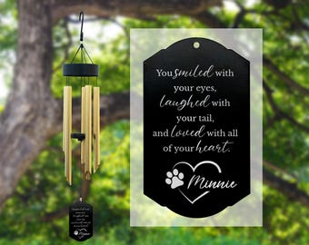 Pet Memorial Wind Chime | Personalized Dog Memorial Wind Chime | Dog Loss Gifts | Pet Remembrance Wind Chime Gift | Dog Sympathy Gifts