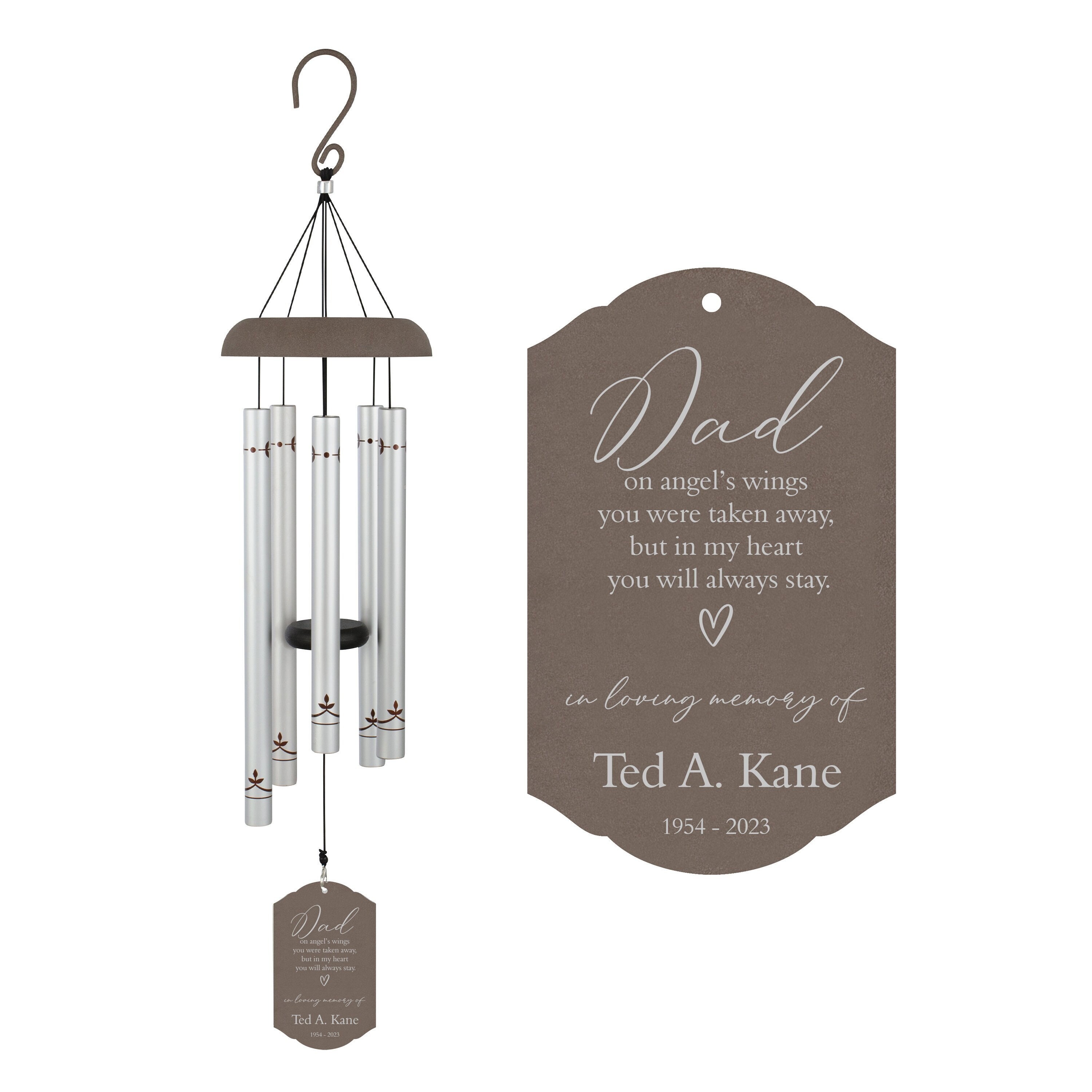 Loss of Dad Memorial Wind Chime Dad Angel Wind Chime Personalized Dad  Sympathy Gift Father Remembrance Gift Loss of Father Gifts 