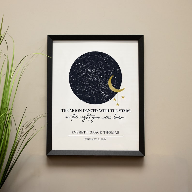 Custom Nursery Sign | the Night You Were Born Star Map Sign ...