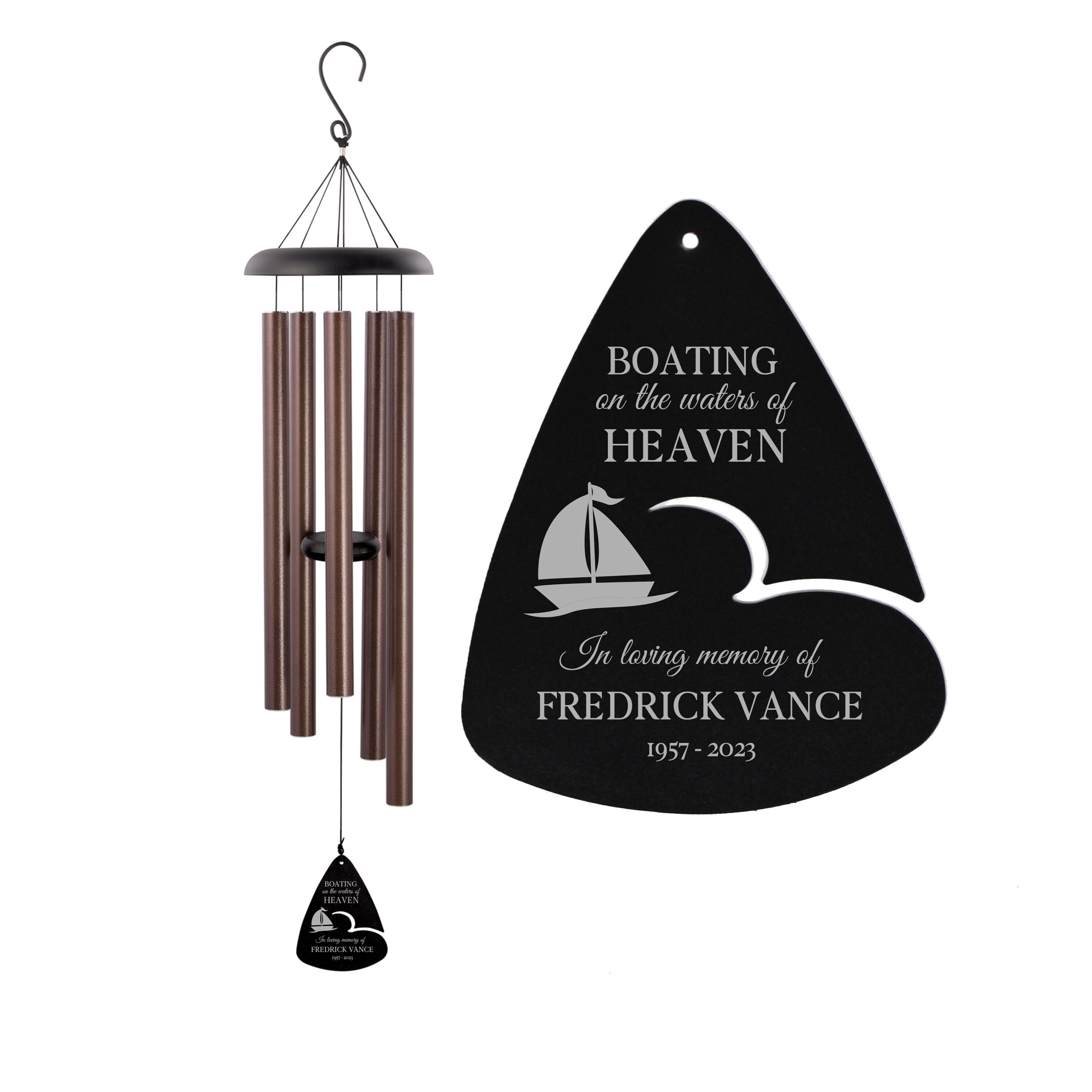 Boating Memorial Wind Chime | Boater Memorial Gift | Boating Sympathy Gift | Boating Waters of Heaven Wind Chime | Boating Remembrance Gift