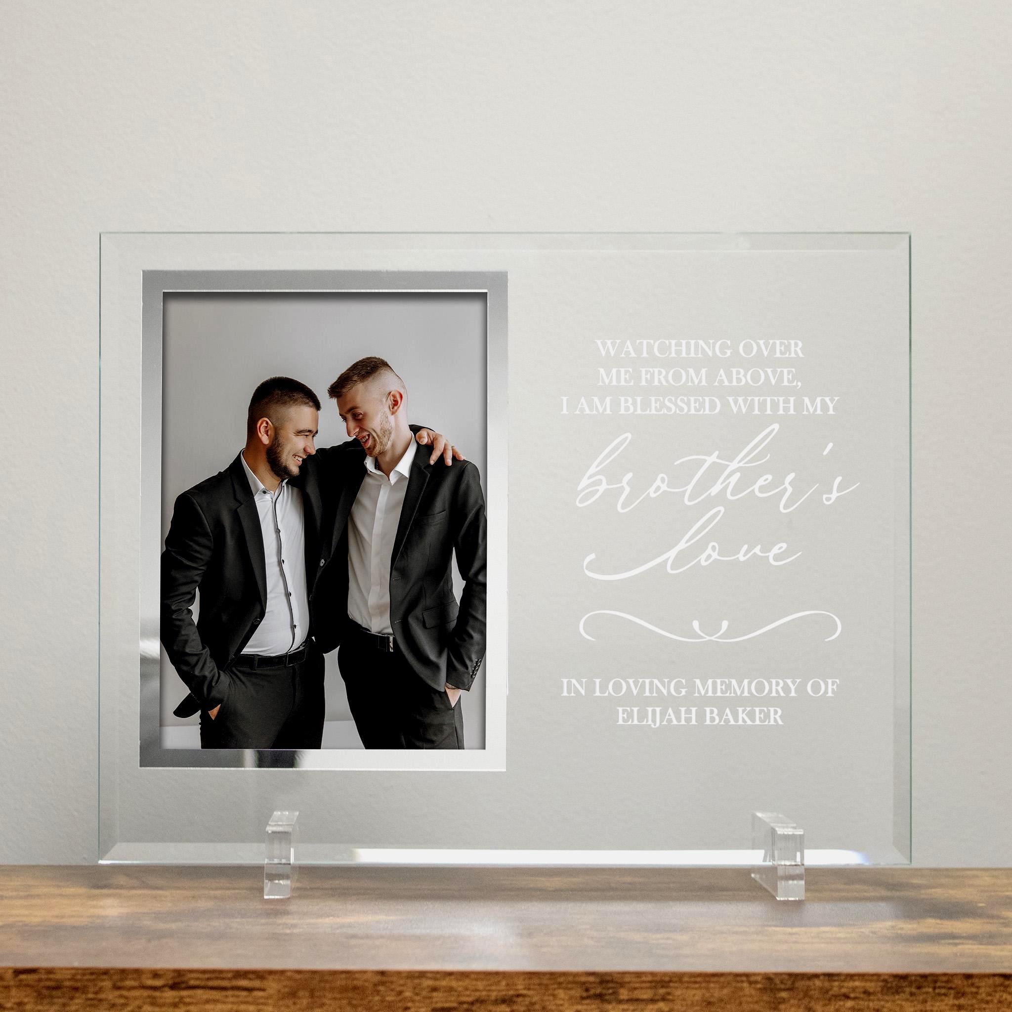 Cornice Commemorativa In Legno Per Fratello – Regalo Per Perdita, Condoglianze, Ricordo, Formato Foto 12,7x17,8 Cm