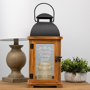 Personalized Sympathy Lantern | Memory Becomes a Treasure Memorial Gift | Memorial Lantern Gift | Remembrance Gift | Funeral Candle Lantern