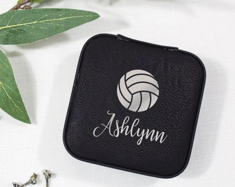 Volleyball Gifts for Girls | Personalized Volleyball Jewelry Box | Volleyball Travel Jewelry Box with Name | Gift for Volleyball Seniors