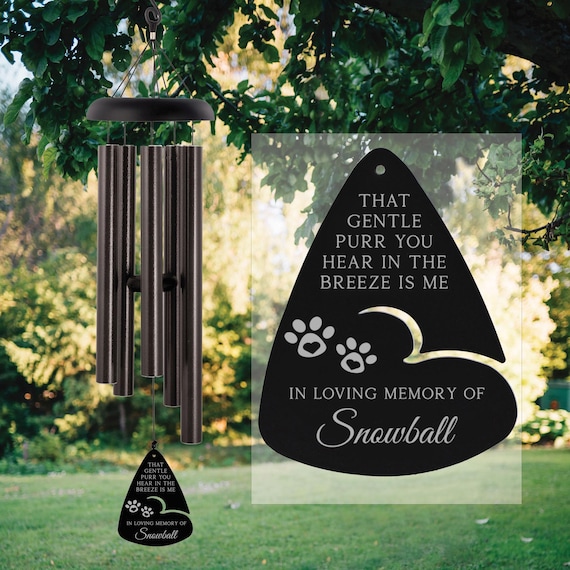 Cat Memorial Gift | Cat Memorial Wind Chime | Loss of Cat Gift | Cat Remembrance Gifts | Custom Cat Loss Gift | Cat Sympathy Wind Chime Gift