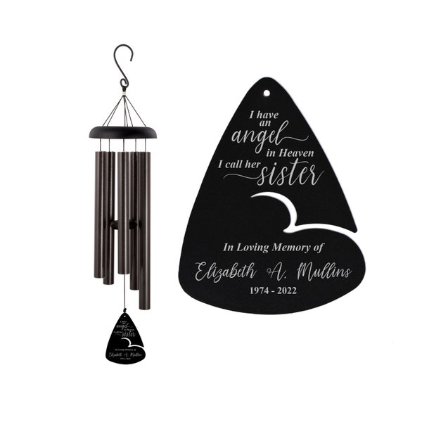 Sister Memorial Wind Chime Personalized | Sister Sympathy Wind Chime | Loss of Sister Gift | Custom Sister Funeral Gift | Sister Bereavement