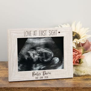 Sonogram Picture Frame | Ultrasound Photo Frame | Pregnancy Announcement Picture Frame | Love at First Sight Baby Frame | Pregnancy Reveal