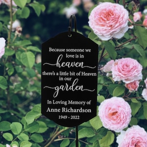 Garden Memorial Stake | Personalized Garden Memorial for Loss of Loved One | Heaven in Our Garden Decor | Memorial Garden Outdoor Decor