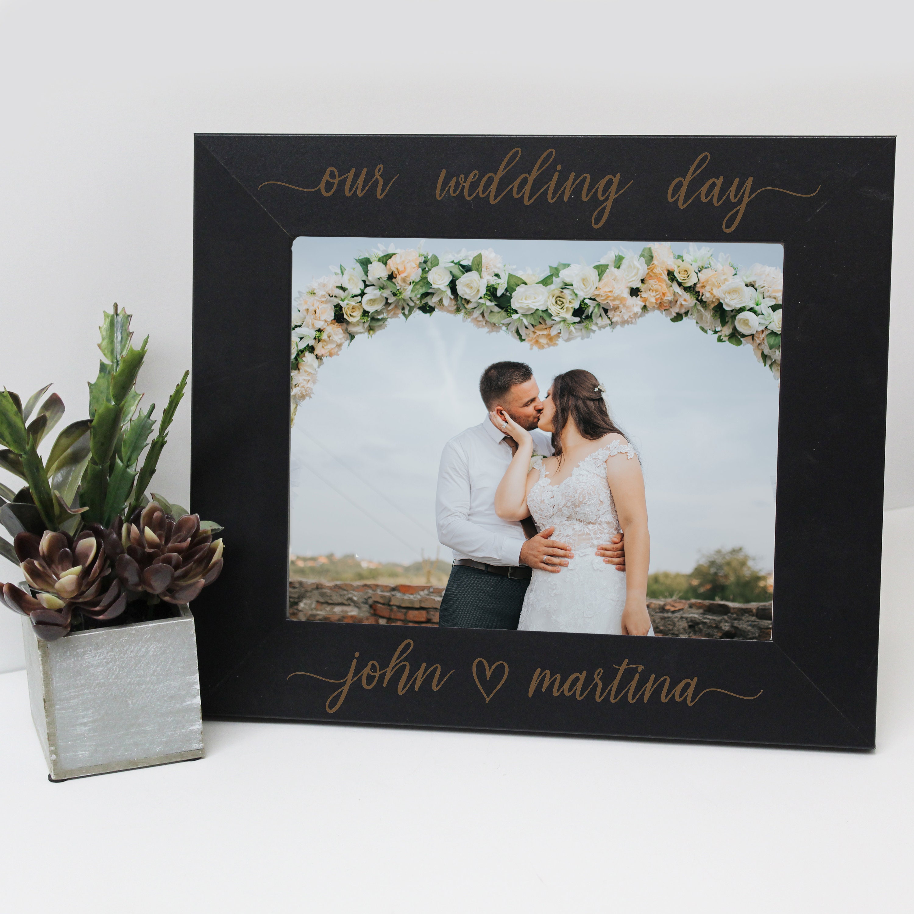 Our Wedding Day Picture Frame Personalized Wedding Picture Etsy