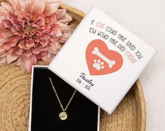 Paw Print Necklace In Memory of Dog | Dog Loss Gift Necklace | Pet Loss Memorial Necklace for Her | Custom Dog Sympathy Boxed Gift Necklace