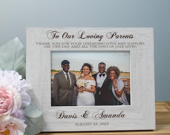 Parents Wedding Picture Frame Personalized | Parents of the Bride Picture Frame | Grooms Parents Gift | Custom Wedding Picture Frame Parents