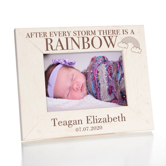Rainbow Baby Picture Frame Personalized Rainbow Baby Picture Etsy