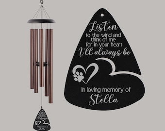Dog Memorial Gift | Pet Memorial Wind Chime | Loss of Dog Gift | Dog Remembrance Gifts | Custom Dog Memorial Wind Chime | Pet Loss Gifts