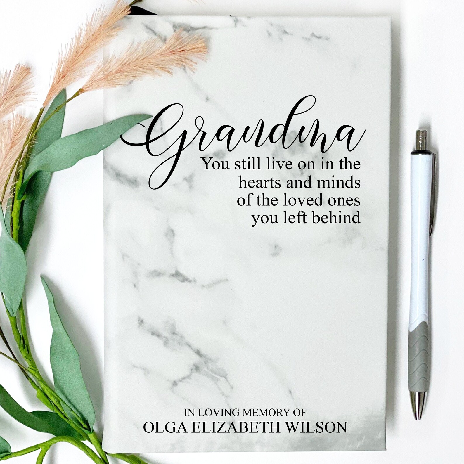 Grandma Memorial Journal Personalized Grandma Grief Journal Etsy