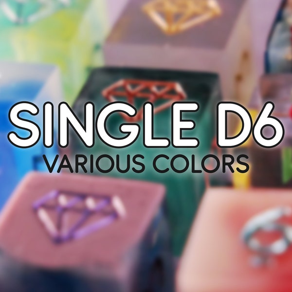 Single D6 | Handmade polyhedral dice for tabletop RPG