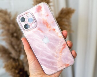 Blush Marble iPhone 14 Case, Pink Marble iPhone 14 Hardshell, Blush Marble iPhone 14 Pro Cover