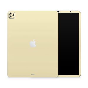 a yellow ipad case with an apple logo on it