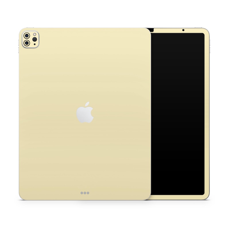 a yellow ipad case with an apple logo on it