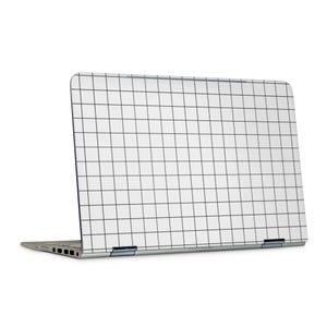 Skin per laptop HP Envy: adesivo in vinile con griglia bianca (rimovibile, antigraffio)