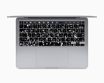 Black Speckle MacBook Keyboard Skin, Black Speckle MacBook Keyboard Decal, Black Speckle MacBook Keyboard Sticker